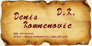 Denis Komnenović vizit kartica